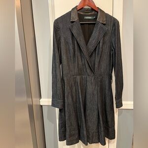 Lauren Ralph Lauren Charcoal Denim Midi Dress